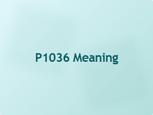 Engine Code P1036 Meaning Diagnosis