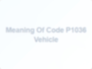 Meaning of Code P1036 Vehicle