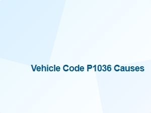 Vehicle Code P1036 Causes Explained
